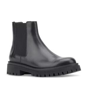 Aquatalia Women's Olessa Pull On Leather Chelsea Boots in Black Sz US 7M